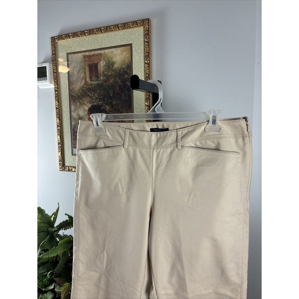 White House Black Market Women’s Tailored Pants Beige Size 14 Slim Ankle Pockets - Picture 2 of 14